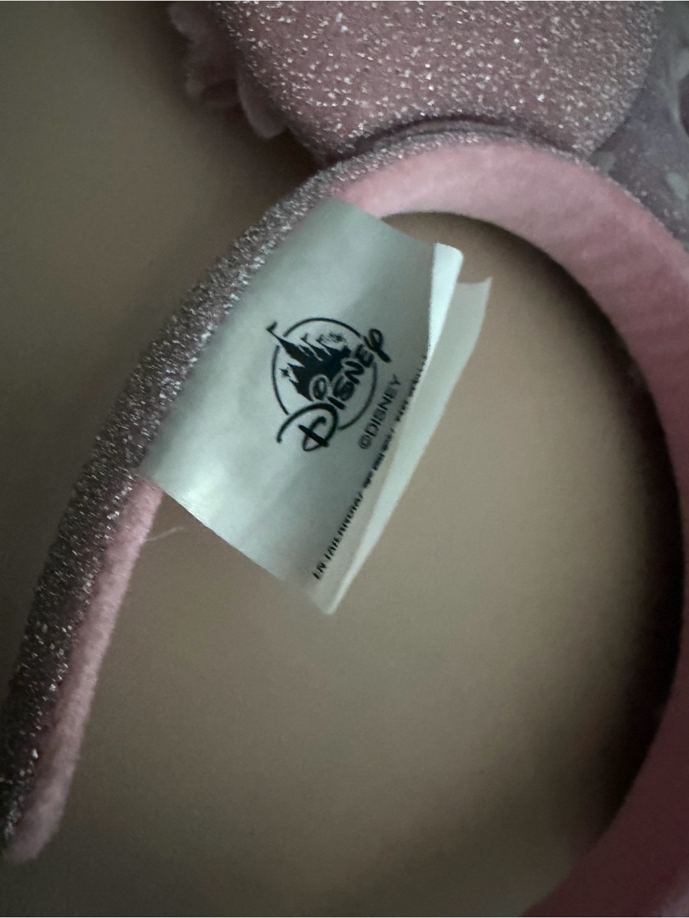 Disney Parks Pink Sparkle Minnie Mouse Ears Headband with Floral & Hearts Bow - Picture 3 of 12